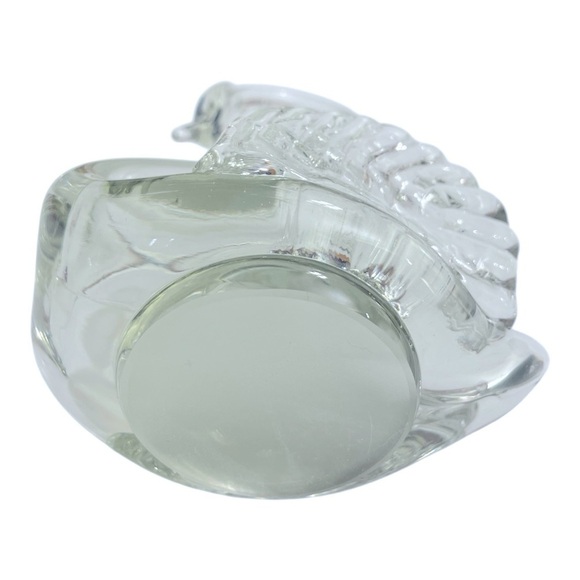 Vintage Hand Blown - Clear Glass - Long Neck Swan Figurine - Trinket Dish - Picture 5 of 9